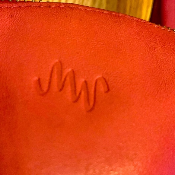 Monsac Original vintage pink 2 handle zip footed leather mini satchel bag EUC - Picture 2 of 15